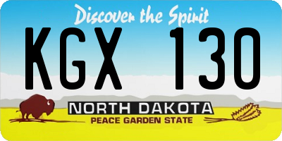 ND license plate KGX130