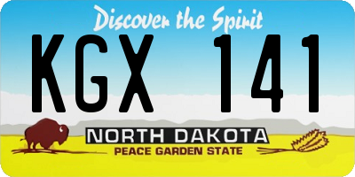 ND license plate KGX141