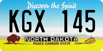 ND license plate KGX145