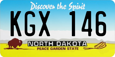 ND license plate KGX146
