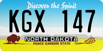 ND license plate KGX147