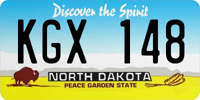 ND license plate KGX148