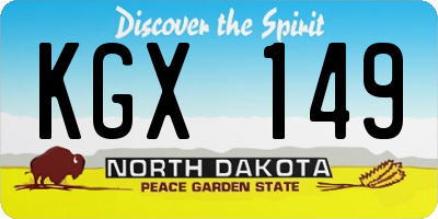 ND license plate KGX149