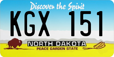 ND license plate KGX151