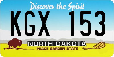 ND license plate KGX153