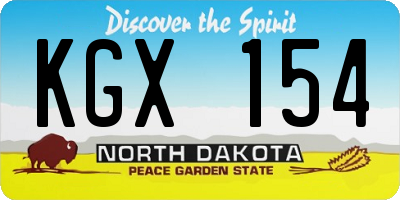 ND license plate KGX154