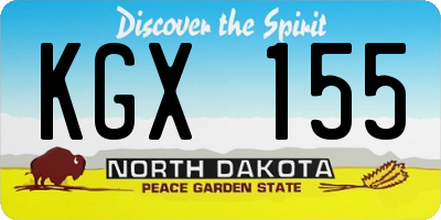 ND license plate KGX155
