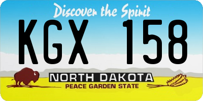 ND license plate KGX158