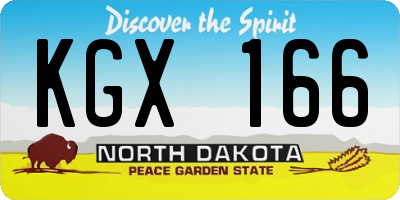 ND license plate KGX166
