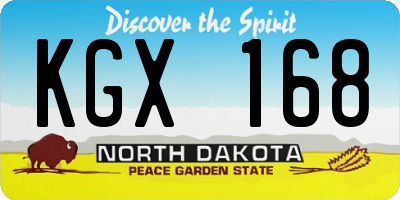ND license plate KGX168