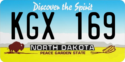 ND license plate KGX169