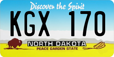 ND license plate KGX170