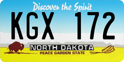 ND license plate KGX172