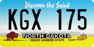 ND license plate KGX175