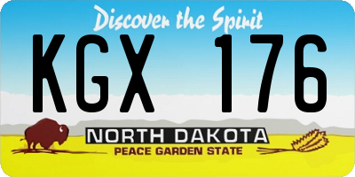 ND license plate KGX176