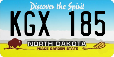 ND license plate KGX185