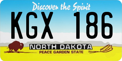 ND license plate KGX186
