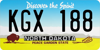 ND license plate KGX188