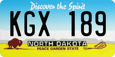 ND license plate KGX189