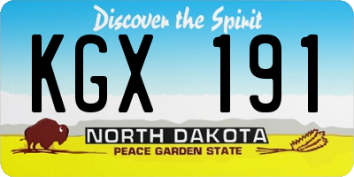 ND license plate KGX191