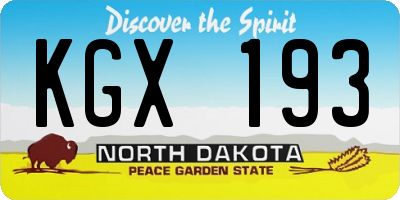 ND license plate KGX193
