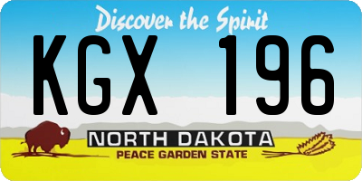 ND license plate KGX196