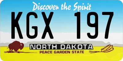 ND license plate KGX197