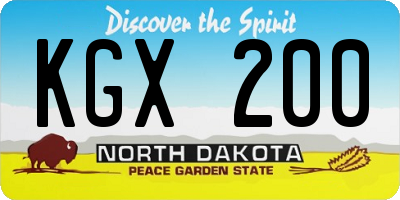 ND license plate KGX200