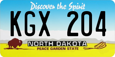 ND license plate KGX204