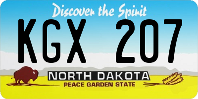 ND license plate KGX207
