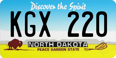 ND license plate KGX220