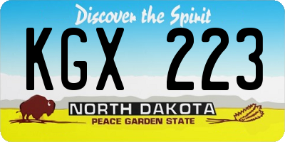 ND license plate KGX223
