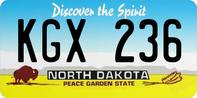 ND license plate KGX236