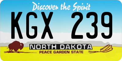 ND license plate KGX239