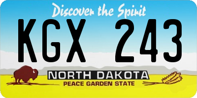 ND license plate KGX243