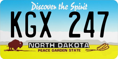ND license plate KGX247