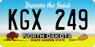 ND license plate KGX249
