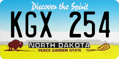 ND license plate KGX254