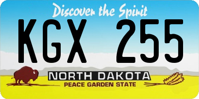 ND license plate KGX255
