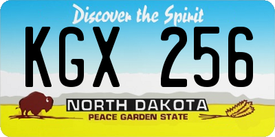ND license plate KGX256