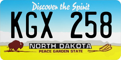 ND license plate KGX258