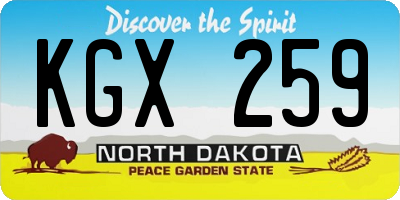 ND license plate KGX259
