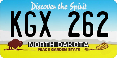 ND license plate KGX262