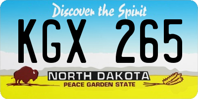 ND license plate KGX265