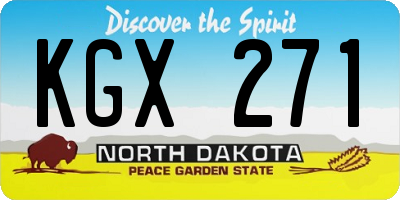 ND license plate KGX271
