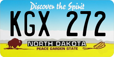 ND license plate KGX272