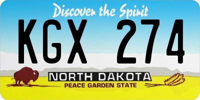 ND license plate KGX274