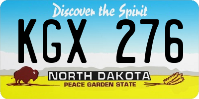 ND license plate KGX276