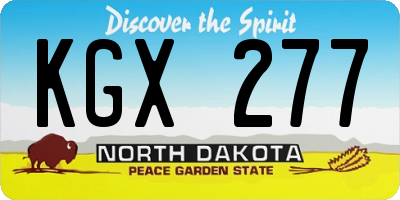 ND license plate KGX277