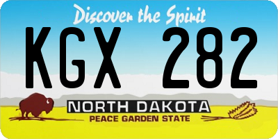 ND license plate KGX282